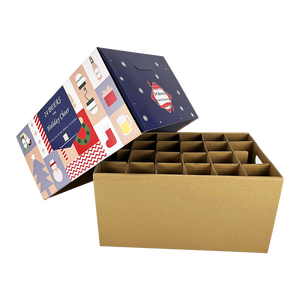 Boîtes de <span class=keywords><strong>calendrier</strong></span> de l'<span class=keywords><strong>Avent</strong></span> de <span class=keywords><strong>bière</strong></span> personnalisées faites à la main de la Chine fournisseur de boîte-cadeau kraft ondulée à la mode avec papier d'aluminium UV - Product Image 1