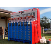 Giant connect 4 quatre gonflable carnaval sports pousses de basket-ball jeux pour enfants adultes