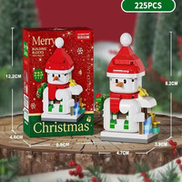Micro briques de construction, ornement décoratif pour la maison, cadeau pour enfants, ensemble de modèles mignons Père Noël et bonhomme de neige, puzzle de bureau de Noël