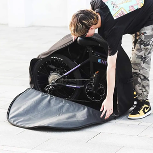 Sac de <span class=keywords><strong>transport</strong></span> pour vélo de grande capacité, imperméable, pour livraison, protection du vélo, sac de <span class=keywords><strong>transport</strong></span>, sac de vélo pliable d'extérieur avec roues - Product Image 4
