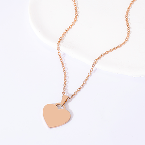 Collar con Corazón Grabado Personalizado Ywyougang - Colgante de Amor de Acero Inoxidable, Joyería Antioxidante para Mujeres y Hombres - Product Image 5