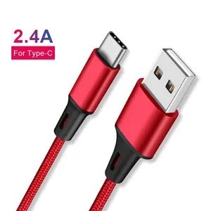 2.4A de carga rápida cable de datos usb cable 100cm logotipo personalizado de nylon trenzado usb tipo c-c micro usb multi función cable para iphone