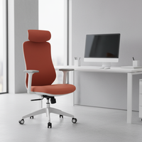 Chaise de bureau exécutive moderne en maille blanche avec base pivotante réglable en hauteur, garantie de 3 ans pour la maison et le bureau