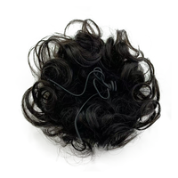 Chignon volumineux tendance avec nœuds et cordon de serrage en cheveux humains indiens Remy, style désordonné
