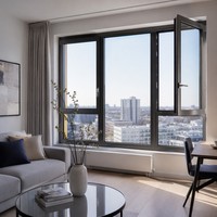 Fenêtre à battant et à bascule en PVC double vitrage de style européen sur mesure, moderne, haute sécurité, ventilée, pour maison