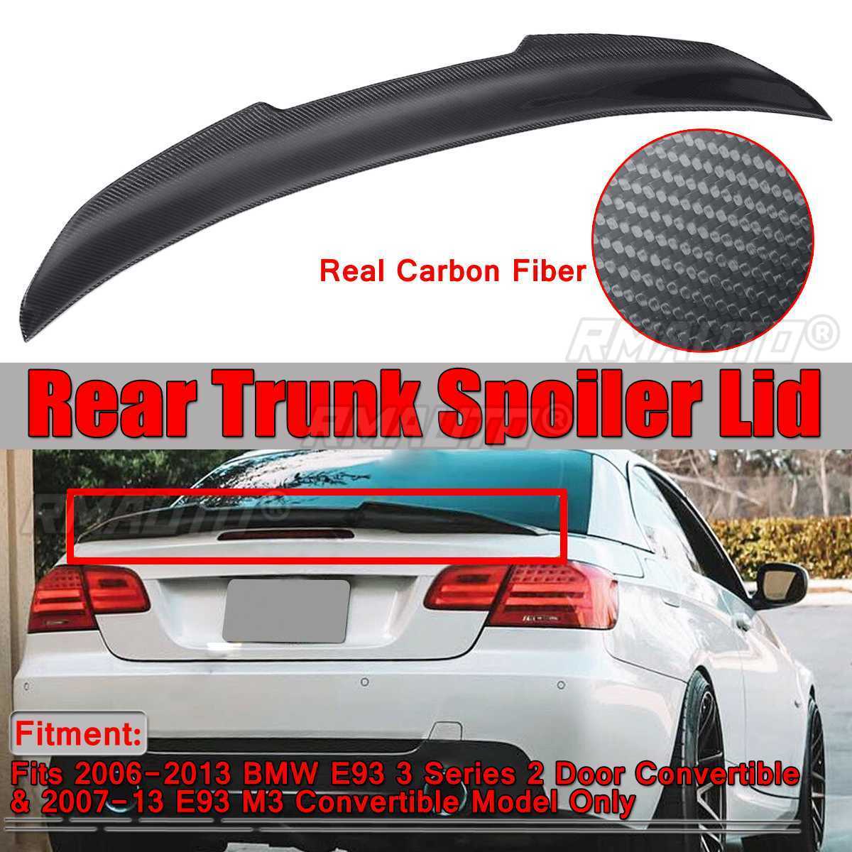 Real Carbon Fiber Trunk Spoiler For 2007-2013 BMW E93 Convertible & M3 – High Kick Style