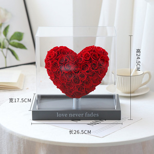 Bán buôn bảo quản Rose tim Acrylic Hộp tùy chỉnh tên cho 2026 Saint Valentin 1800 quà tặng sang trọng mãi mãi hoa hộp với ánh sáng - Product Image 2