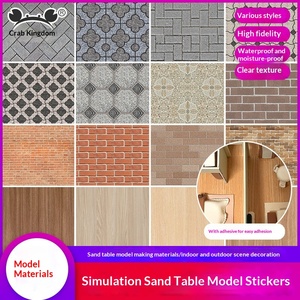 สติกเกอร์กระเบื้อง<span class=keywords><strong>ปู</strong></span>พื้นและผนังขนาดเล็กที่สมจริงพร้อมลายไม้สำหรับฉากแบบจำลองแผนผังพื้นที่ - Product Image 5