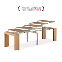 Table à manger extensible en bois de style français, convertible en table basse, de 40 cm à 3 m, pour 4 à 14 personnes