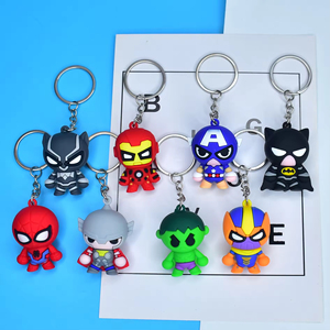 Promotionnel Anime Porte-clés En Caoutchouc PVC <span class=keywords><strong>Dessin</strong></span> <span class=keywords><strong>Animé</strong></span> Belle Marvel Iron Man Spider Man Héros Porte-clés Sac À Main Décoration - Product Image 2