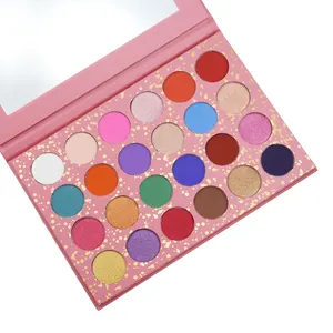 Paleta de sombras de ojos en Polvo de pigmento de 24 colores de alta calidad OEM polvo brillante y mate para tonos de piel oscura