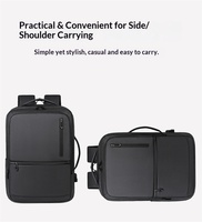 Gri Genişletilebilir Laptop Sırt Çantası Erkek PU Deri İş Sırt Çantası Çift Ön Fermuarlı Cep Perakende Distribütör Tedarikçisi
