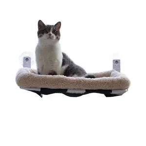 इनडोर बिल्लियों के लिए आरामदायक पैड बिस्तर कवर के साथ कॉर्नलेस बिल्ली हैममॉक विंडो सीट