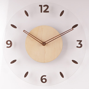 <span class=keywords><strong>Orologio</strong></span> <span class=keywords><strong>da</strong></span> <span class=keywords><strong>Parete</strong></span> Moderno Minimalista Giapponese Rakuten in Legno Massello con Vetro Temperato Trasparente, Radiocomandato e Alimentato a Batteria - Product Image 5