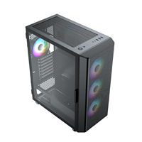 Vente chaude ATX Gaming Mid Tower PC Case Verre trempé et conception de maille métallique pour armoire d'ordinateur de bureau