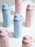 Botella Deportiva de Metal de Doble Pared de 24oz Personalizada al por Mayor, Botella de Agua para Ciclismo con Asa de Transporte Portátil