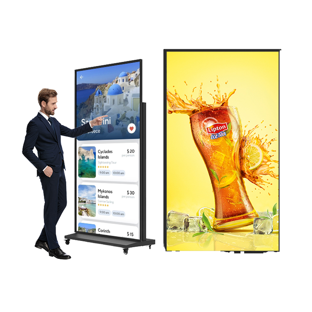 Touch-sensitive Vertical Commercial LCD Display with Vertical Wheel Design