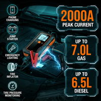 OEM/ODM Boltpower Démarreur de batterie 2000A avec pompe à air, booster de batterie 16000mAh, 12V, boîtier de démarrage portable, kit d'urgence pour voiture et camion, produit très demandé à l'étranger