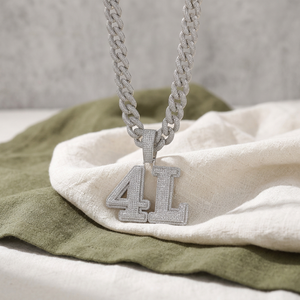 Joyería de Lujo de Plata 925 Premium con Moissanita, Letra Inicial 4L, Estilo Hip Hop, Unisex, Personalizada, Estilo Urbano, Uso Diario, Engaste de Garra, GRA - Product Image 2