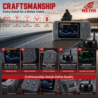 Détecteur de poissons sans fil portable, sonar, écran HD 3,5 pouces, profondeur 60 m, portée 500 m, batterie 10 h, mode nuit, pêche en bateau, OEM ODM, vente en gros