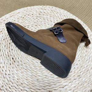 Botines de Ante 100% Cuero Vacuno para Mujer, Estilo Chelsea, Tallas Grandes, Retro, Tacón Grueso, Ligeros para Verano, Personalizables con Logotipo - Product Image 6