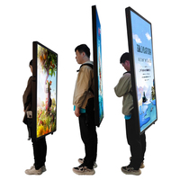 Sac à Dos Publicitaire LED Portable d'Extérieur, Panneau d'Affichage Humain Promotionnel Ambulant avec Boîtier Lumineux à Écran Numérique Mobile LCD