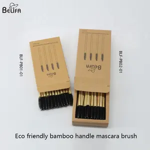 Belifa Private Label Eco Vriendelijke Bamboe Handvat Wegwerp Mascara Borstel Wimper Extensions Toepassing Mascara Wand Make-Up Tool