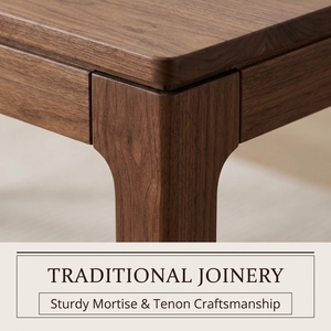 Mesa <span class=keywords><strong>de</strong></span> Comedor Moderna <span class=keywords><strong>de</strong></span> <span class=keywords><strong>Madera</strong></span> Sólida para 6 Personas, <span class=keywords><strong>Venta</strong></span> Directa <span class=keywords><strong>de</strong></span> Fábrica, Personalización para Toda la Casa, Nuevo Estilo Minimalista en Color <span class=keywords><strong>Nogal</strong></span> - Product Image 3