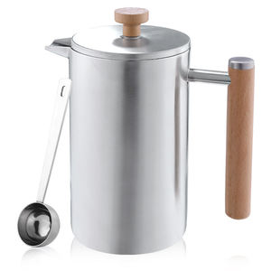 Cafetière à piston française avec logo personnalisé, revêtement coloré, 34 oz, acier inoxydable 304 à double paroi - Product Image 1
