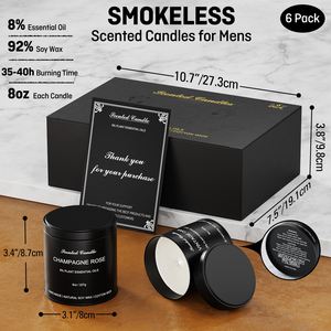 Juego de Regalo de <span class=keywords><strong>Velas</strong></span> Aromáticas para Hombre - Paquete de 6 <span class=keywords><strong>Velas</strong></span> de Soya de Lujo para el Hogar, Regalos de Cumpleaños Aromáticos para Hombres, Papá, Esposo, Novio - Product Image 3