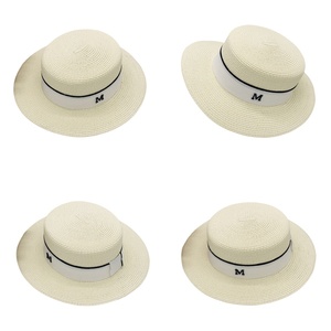 Custom <b>Flat</b> Top Sun <b>Hats</b> for Women Wide Brim Boater Straw <b>Hat</b> Foldable Packable Beach <b>Hat</b> for Summer - Product Image 2