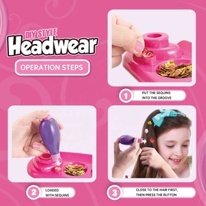 Kit de lentejuelas para el cabello AiJH DIY para niñas, kit de lentejuelas sin pegamento, herramienta para peinar el cabello con brillantina para niñas, recuerdo de fiesta, juguete de belleza - Product Image 2