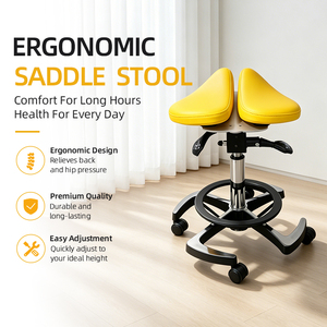 Professional Ergonomic Adjustable Operator Hygienist Dental Doctor Nurse Saddle Stool Chair - Product Image 2