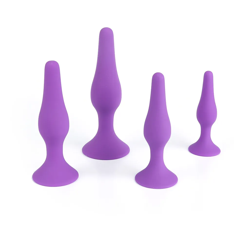 Anal Toys Silicone Purple Anal Plug 4 Size Butt Plug S M L XL For Sex Games Sex Toys Adult juguetes sexuales