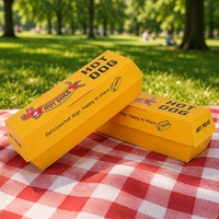 Cajas de Papel Kraft Personalizadas para Hot Dogs al por Mayor, Proveedor de Porta Snacks Desechables Resistentes y Antigrasa de Alta Calidad