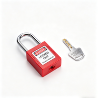 Cadenas de sécurité LOTO multicolore personnalisé OEM, durable, avec anse en acier haute résistance de 38 mm, étiquette d'avertissement et déverrouillage par clé