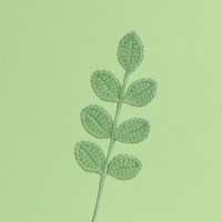 Feuilles d'eucalyptus artificielles en crochet faites à la main, en fil tricoté, pour décoration florale en vase, en stock