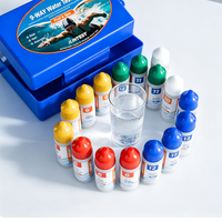 Kit de test de piscine 9-en-1, kit de test chimique de l'eau de spa pour le chlore, le pH et la demande en acide