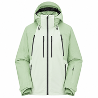 Veste de ski rembourrée pour femme, imperméable et respirante, taille femme, hiver, à capuche, 100% polyester, design simple et épuré, couleur contrastée
