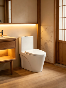 WC monobloc à chasse <span class=keywords><strong>d</strong></span>'<span class=keywords><strong>eau</strong></span> silencieuse, design moderne en céramique à faible absorption <span class=keywords><strong>d</strong></span>'<span class=keywords><strong>eau</strong></span>, pour projets hôteliers - Product Image 4