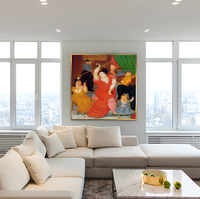 Peint à la main célèbre Impression grosse fille danseuse Portrait peinture à l'huile sur toile fête paysage peinture femmes boire photo