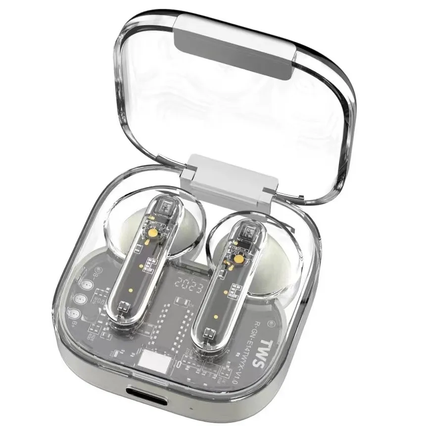 Beste transparente Shell TWS Ohrhörer Kopfhörer Bluetooth Wireless mit bester ENC-Reduzierung Wasserdichter In-Ear-Sport für Mobiltelefone