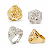 Anillo Camaron De La Isla Flamenco Legend Geprägter Porträt-Siegelring Retro Chicano-Stil Edelstahl Herren Statement-Ring