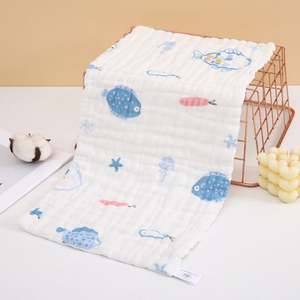 Serviettes pour bébé 20*50CM 100% coton Imprimé animal Serviette douce pour le visage Mouchoir Serviettes d'alimentation - Product Image 4