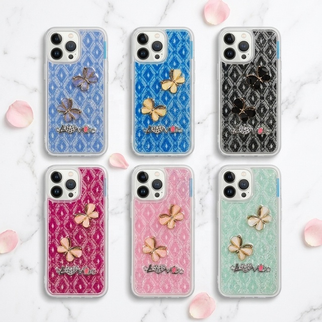 For iPhone 18 17 16 15 14 13 12 11 Luxury Butterfly Design Phone Case for Honor Play10a X6D X7D X8D Glitter Girly Back Cover