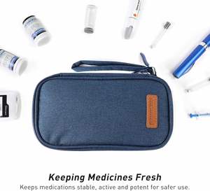 Customized Factory Double Layer Polyester Insulin <b>Cooler</b> TSA Approved Travel Case 2 Gel Packs Portable Medicine Organizer for - Product Image 5