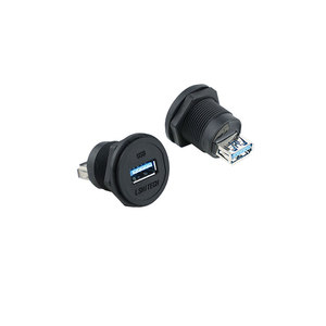 Connecteur femelle USB 3.0 <span class=keywords><strong>M22</strong></span> avec câble d'extension, contacts en cuivre, boîtier en nylon - Product Image 1