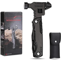 Clé à molette réglable professionnelle en acier inoxydable 16 en 1, outil multifonction, pinces, marteau tactique pour le camping