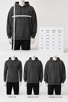 Sweat-shirt col rond homme en coton épais, personnalisable avec logo, style streetwear hiver, avec poignets et ourlet côtelés et épaules tombantes