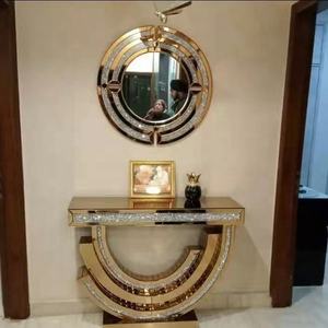 घरेलू फर्नीचर फोशान गोल्डन कलर डिजाइन कन्वॉल मिररंग रूम फर्नीचर घर आधुनिक तस्वीर तालिका 1 सेट 30 दिन t/t - Product Image 6